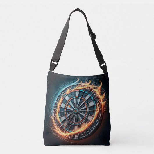 Fiery Dartboard mit Bullseye Explosion Tragetaschen Mit Langen Trägern (Vorderseite)