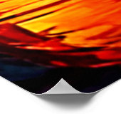 Fiery Deer Stance-Crimson Stag Scene Poster (Ecke)