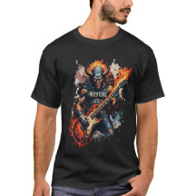 Fiery Demon Guitarist Heavy Metal T - Shirt