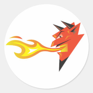 Fiery Devil's Head decal Runder Aufkleber