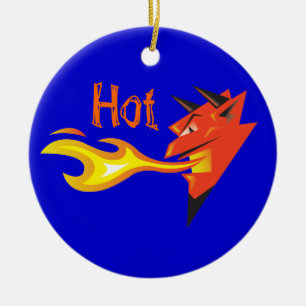 Fiery Devil's Head Door Hanger Keramik Ornament
