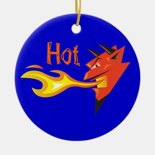 Fiery Devil's Head Door Hanger Keramik Ornament (Vorne)