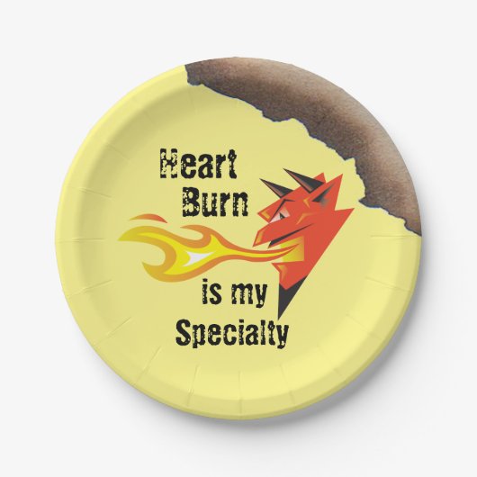 Fiery Devil's Head_Heart Burn ist Meine Spezialitä Pappteller (Vorderseite)