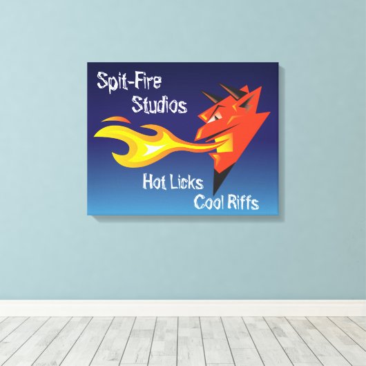 Fiery Devil's Head_Hot Licks Coole Riffs Leinwanddruck (Insitu (Holzboden))