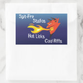 Fiery Devil's Head_Hot Licks Coole Riffs Rechteckiger Aufkleber (Tasche)