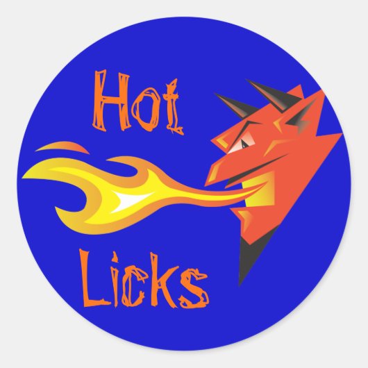 Fiery Devil's Head_"Hot Licks" decal Runder Aufkleber (Vorderseite)
