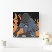 Fiery Dj Quadratische Wanduhr (Zuhause)