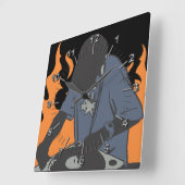 Fiery Dj Quadratische Wanduhr (Winkel)