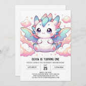 Fiery Dragon 1. Geburtstag Einladung (Vorne/Hinten)