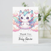 Fiery Dragon Baby Shower Dankeskarte (Stehend Vorderseite)