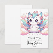 Fiery Dragon Baby Shower Dankeskarte (Vorne/Hinten)