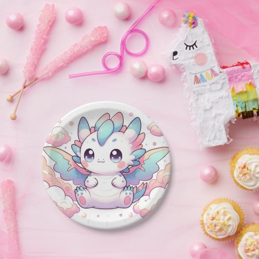 Fiery Dragon Baby Shower Pappteller (Party)