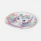 Fiery Dragon Baby Shower Pappteller (Schrägansicht)