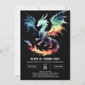 Fiery Dragon Birthday Custom Einladung (Vorderseite)