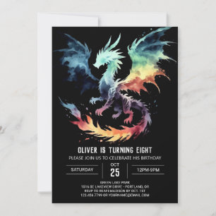 Fiery Dragon Birthday Custom Einladung