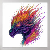 Fiery Dragon Head Poster (Vorne)