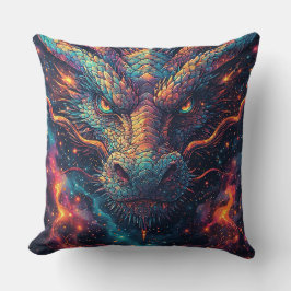Fiery Dragon Head Radiation Intense Energy Kissen