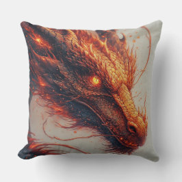 Fiery Dragon Head Radiation Intense Energy Kissen