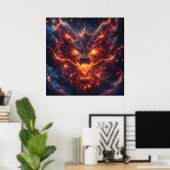 Fiery Dragon Head Radiation Intense Energy Poster (Heimbüro)
