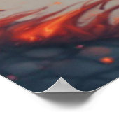 Fiery Dragon Head Radiation Intense Energy Poster (Ecke)