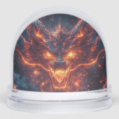 Fiery Dragon Head Radiation Intense Energy Schneekugeln (Vorderseite)