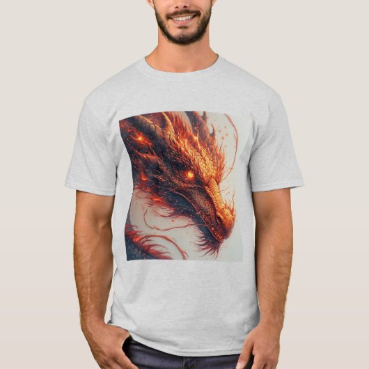 Fiery Dragon Head Radiation Intense Energy T-Shirt (Vorderseite)