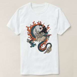 Fiery Dragon mit Yin-Yang-Symbol T-Shirt