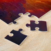 Fiery Dragon on Mountain Peak mit Twilight Sky Puzzle (Seite)