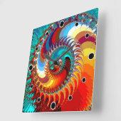 Fiery Dragon Spiral Quadratische Wanduhr (Winkel)