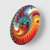Fiery Dragon Spiral Runde Wanduhr (Winkel)