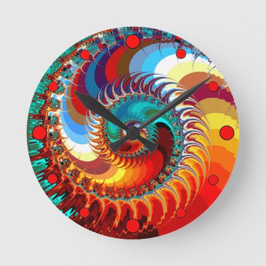 Fiery Dragon Spiral Runde Wanduhr (Vorderseite)