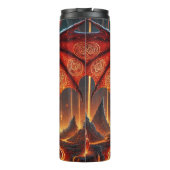 Fiery Dragon über den geschmolzenen Vulkan Thermosbecher (Rückseite)