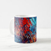 Fiery Drift Blue Red Moderne Abstrakte Kunst Kaffeetasse (Vorderseite Links)