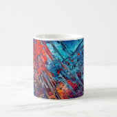 Fiery Drift Blue Red Moderne Abstrakte Kunst Kaffeetasse (Mittel)