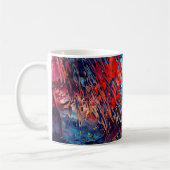 Fiery Drift Blue Red Moderne Abstrakte Kunst Kaffeetasse (Links)