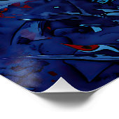 Fiery Drift Blue Red Moderne Abstrakte Kunst Poster (Ecke)