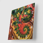 Fiery Elegance - Eine Studie über Komplexität Quadratische Wanduhr (Winkel)