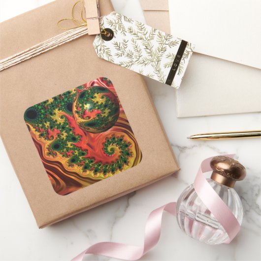 Fiery Elegance - Eine Studie über Komplexität Quadratischer Aufkleber (Schenken)