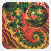 Fiery Elegance - Eine Studie über Komplexität Quadratischer Aufkleber (Vorderseite)