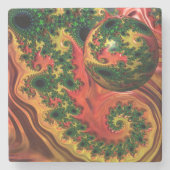 Fiery Elegance - Eine Studie über Komplexität Steinuntersetzer (Vorderseite)