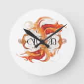 "Fiery Elegance" Runde Wanduhr (Vorderseite)