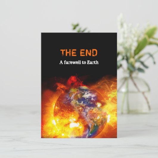 Fiery End of the World Apokalypse Party Einladung (Stehend Vorderseite)