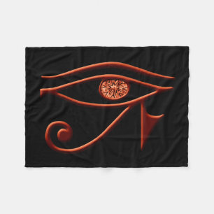 Fiery Eye of Horus Fleece Blanket