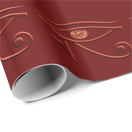 Fiery Eye of Horus Wrapping Paper Geschenkpapier (Rolleneckpunkt)