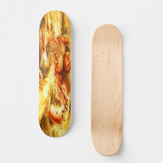 Fiery Fantasy Dragon Skateboard (Vorderseite)