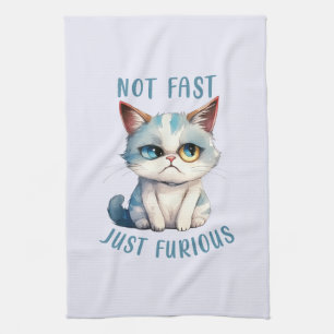Fiery Feline Spirit - Sassy Angry Cat Design Geschirrtuch