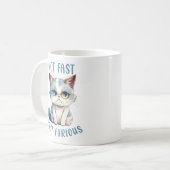 Fiery Feline Spirit - Sassy Angry Cat Design Kaffeetasse (Vorderseite Links)