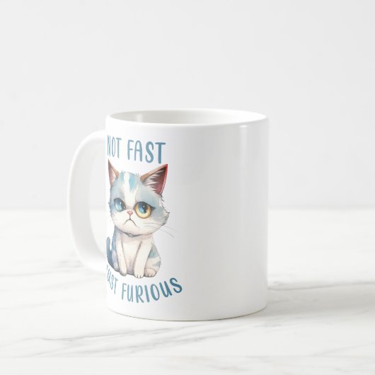 Fiery Feline Spirit - Sassy Angry Cat Design Kaffeetasse (Vorderseite Links)