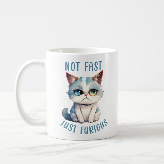 Fiery Feline Spirit - Sassy Angry Cat Design Kaffeetasse (Links)