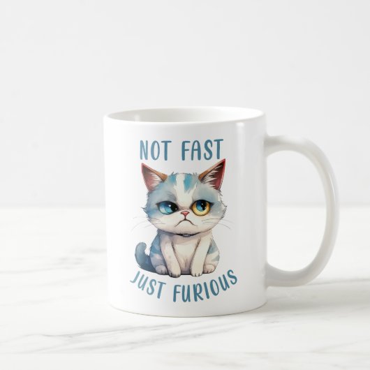 Fiery Feline Spirit - Sassy Angry Cat Design Kaffeetasse (Rechts)